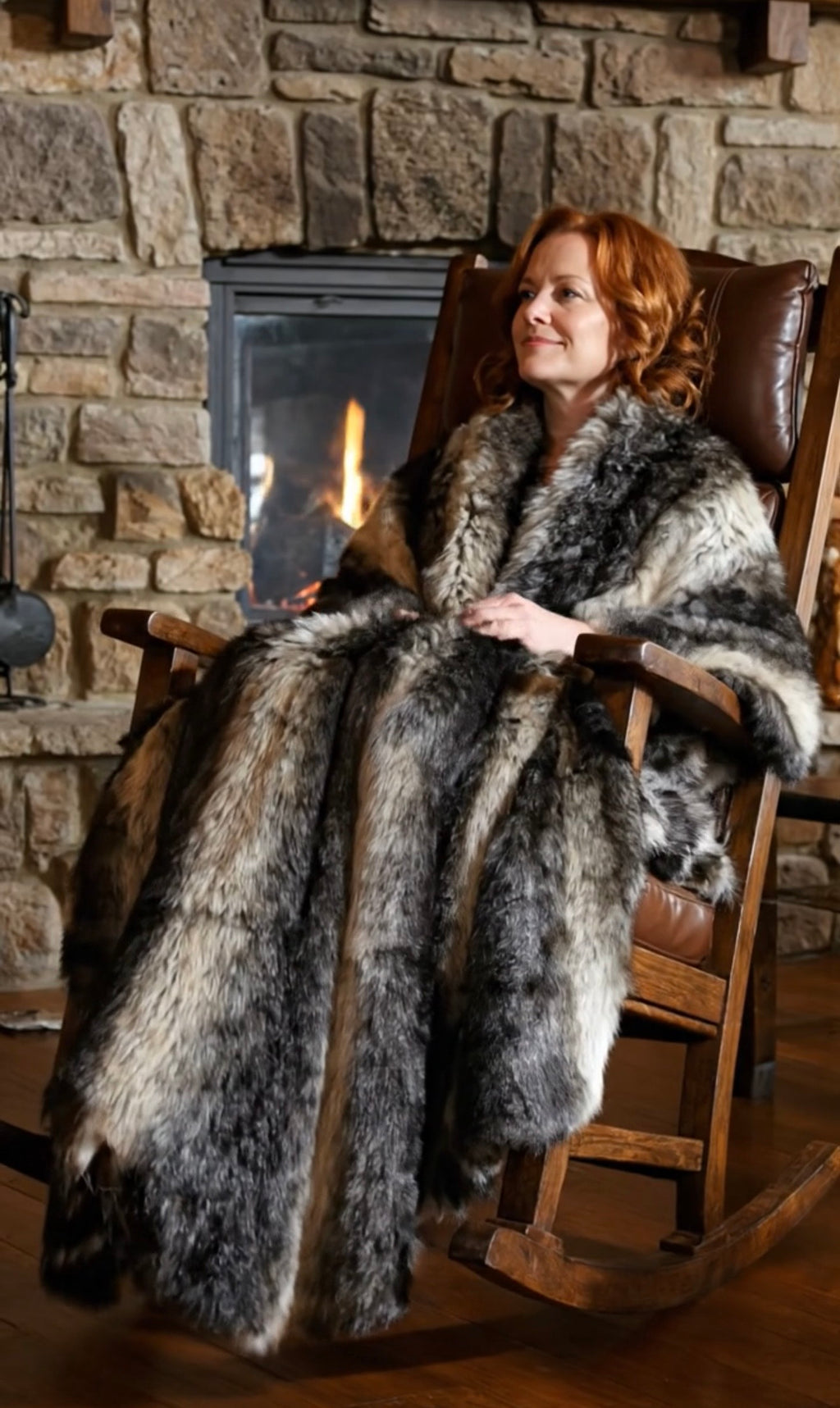 Timber Wolf Throw Blanket